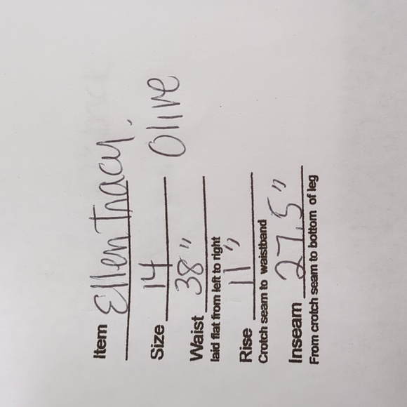 Ellen Tracy Olive Trouser Pants,size 14 - Picture 5 of 5